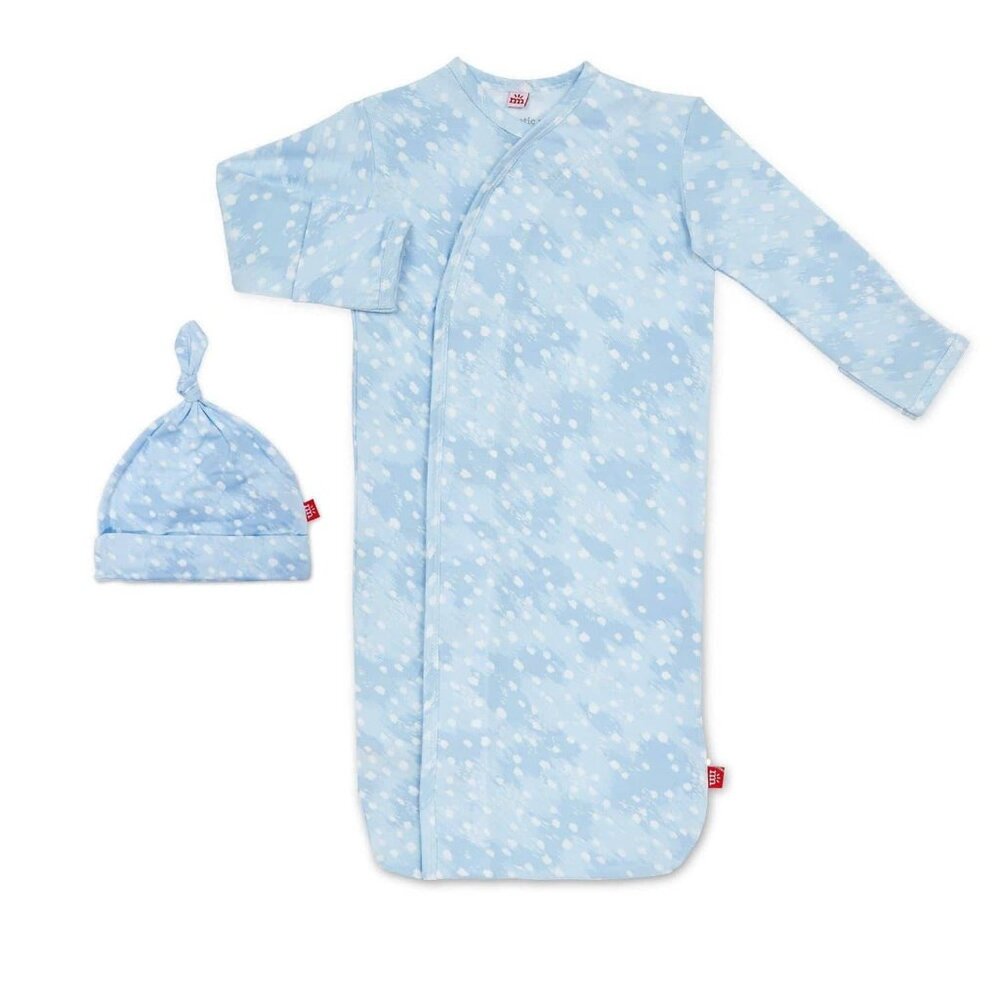 Magnetic Me NWOT Blue Doeskin Sleeper Gown Magnetic Closure baby boy NB-3 months